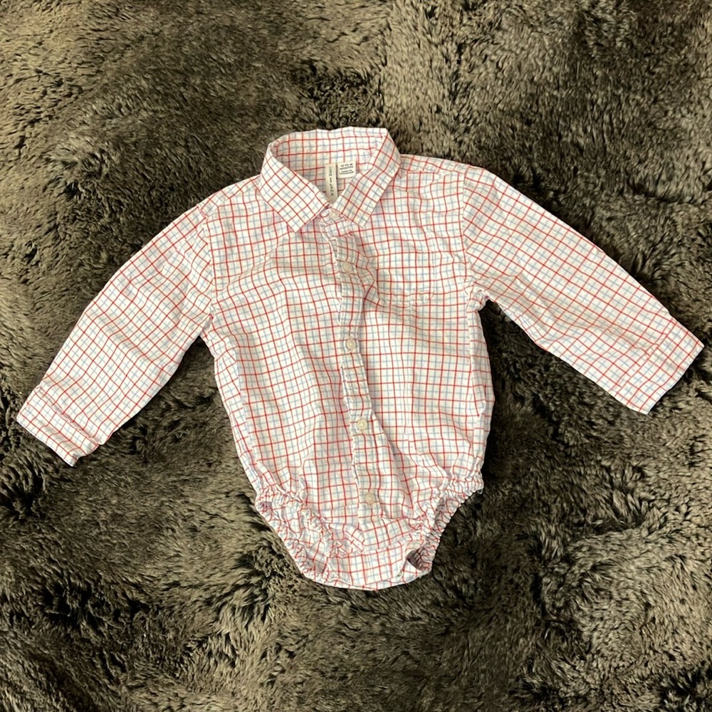 Red and White Checkered Baby Bodysuit